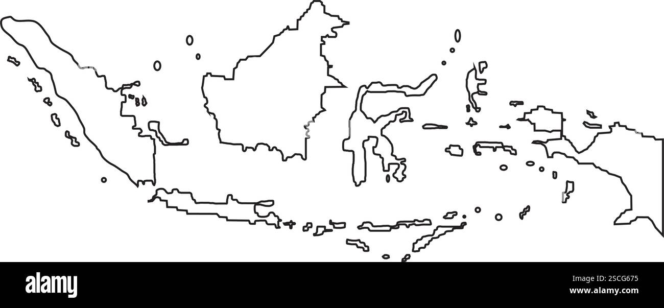 Disegno simbolo elemento icona mappa indonesiano Illustrazione Vettoriale