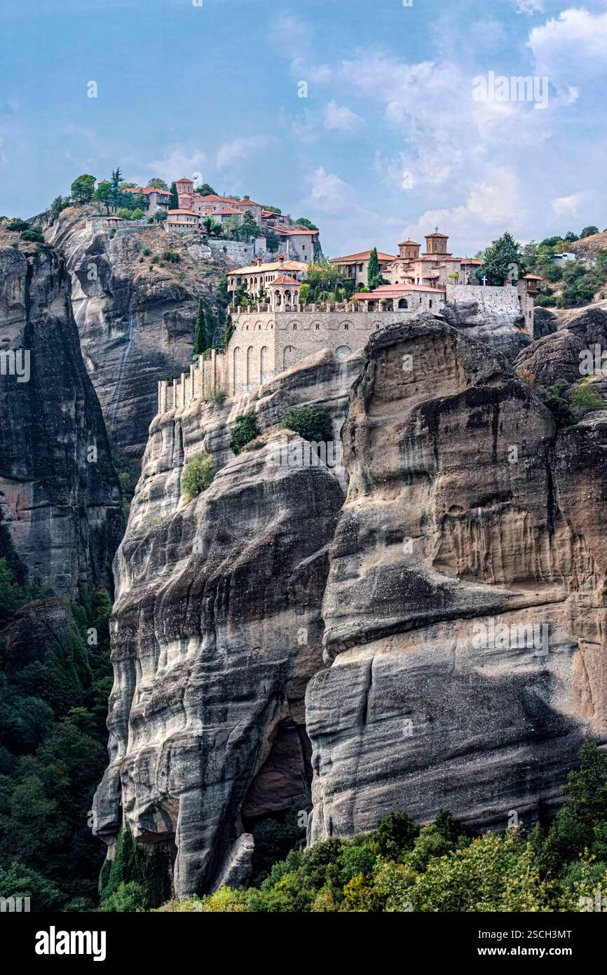 Grecia, Sacra Meteora Monasteri, Sacro Monastero di Varlaam Foto Stock