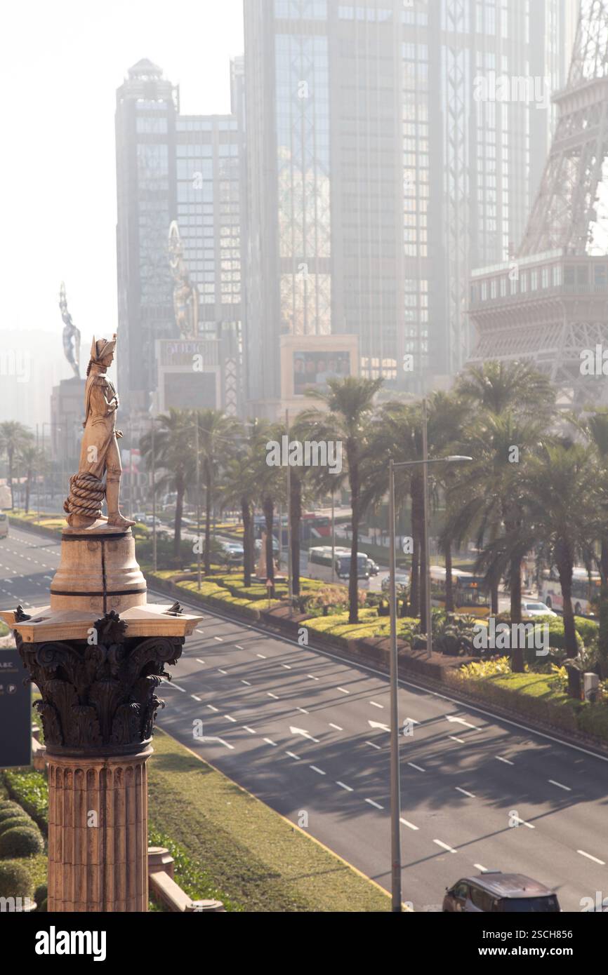 La Strip di Macao durante l'ora dorata da sogno, Macao Foto Stock