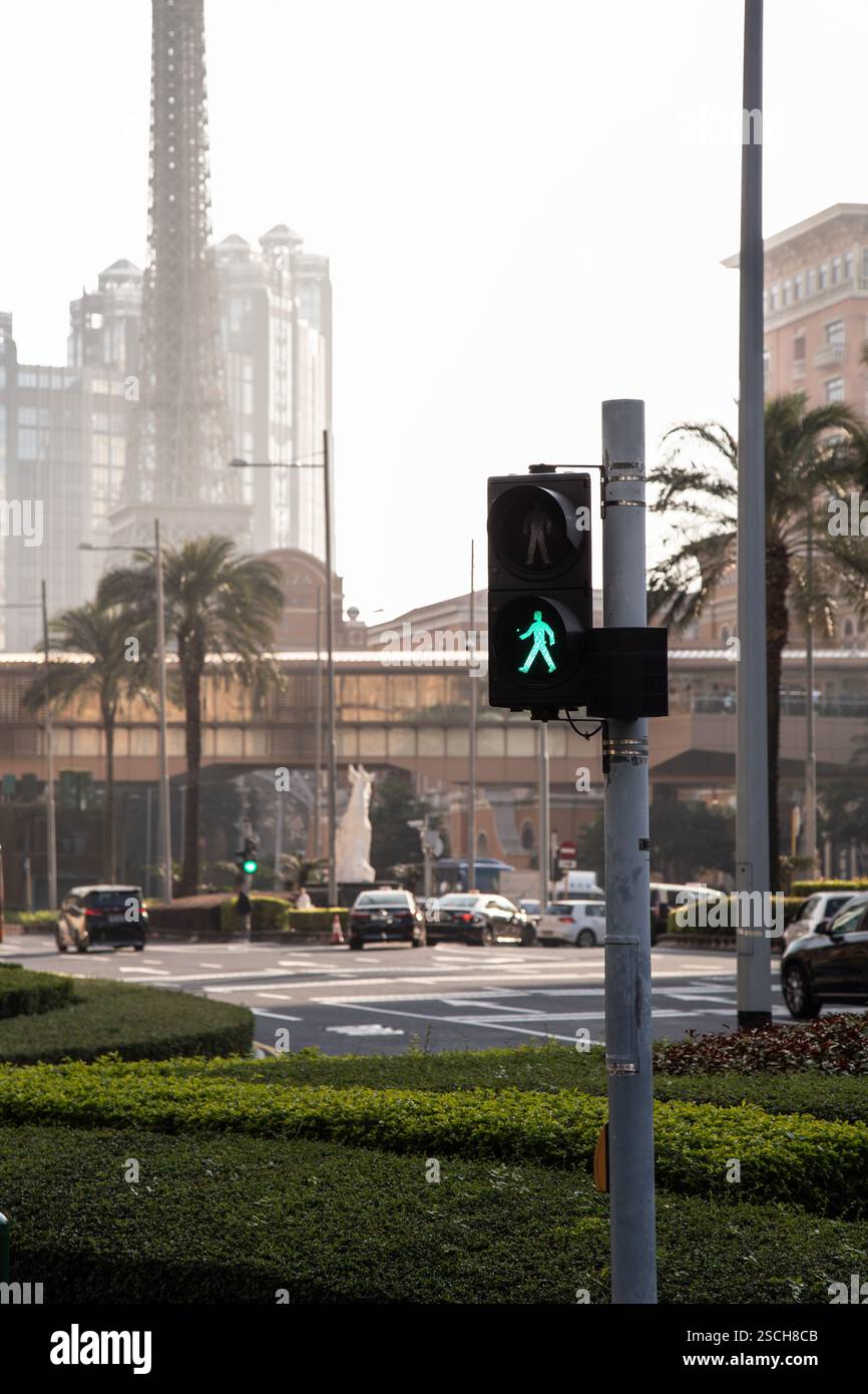 La Strip di Macao durante l'ora dorata da sogno, Macao Foto Stock