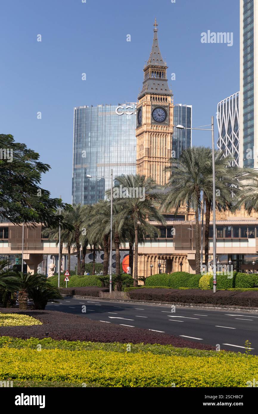 Big Ben Replica alla Strip, Macao Foto Stock