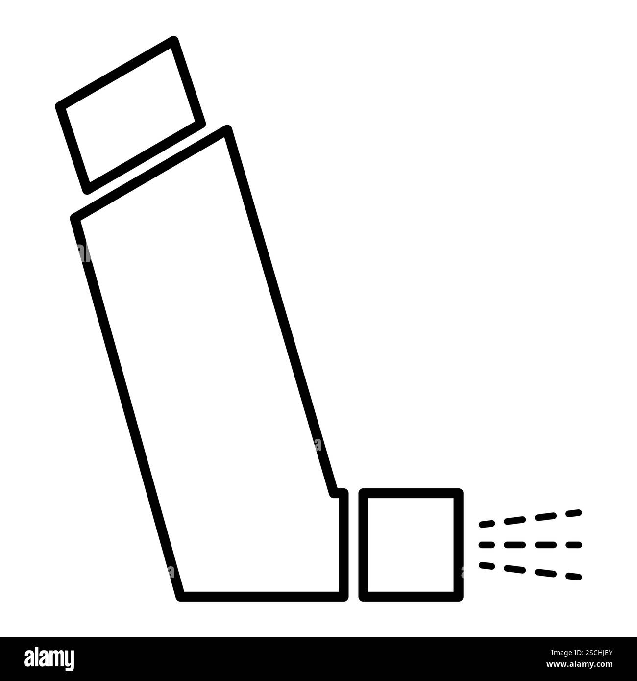 Icona disegno inalatore asma, segno medico di assistenza sanitaria, illustrazione vettoriale grafica . Illustrazione Vettoriale