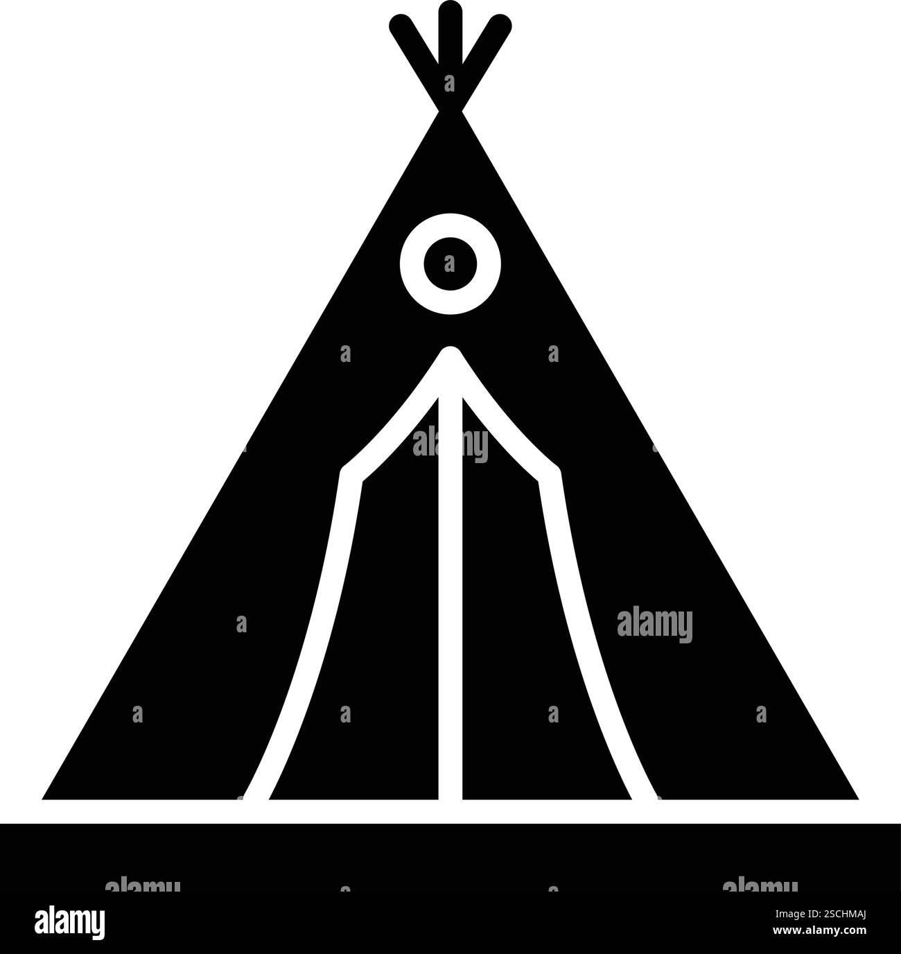 Illustrazione del design dell'icona del vettore della tenda da campeggio Illustrazione Vettoriale