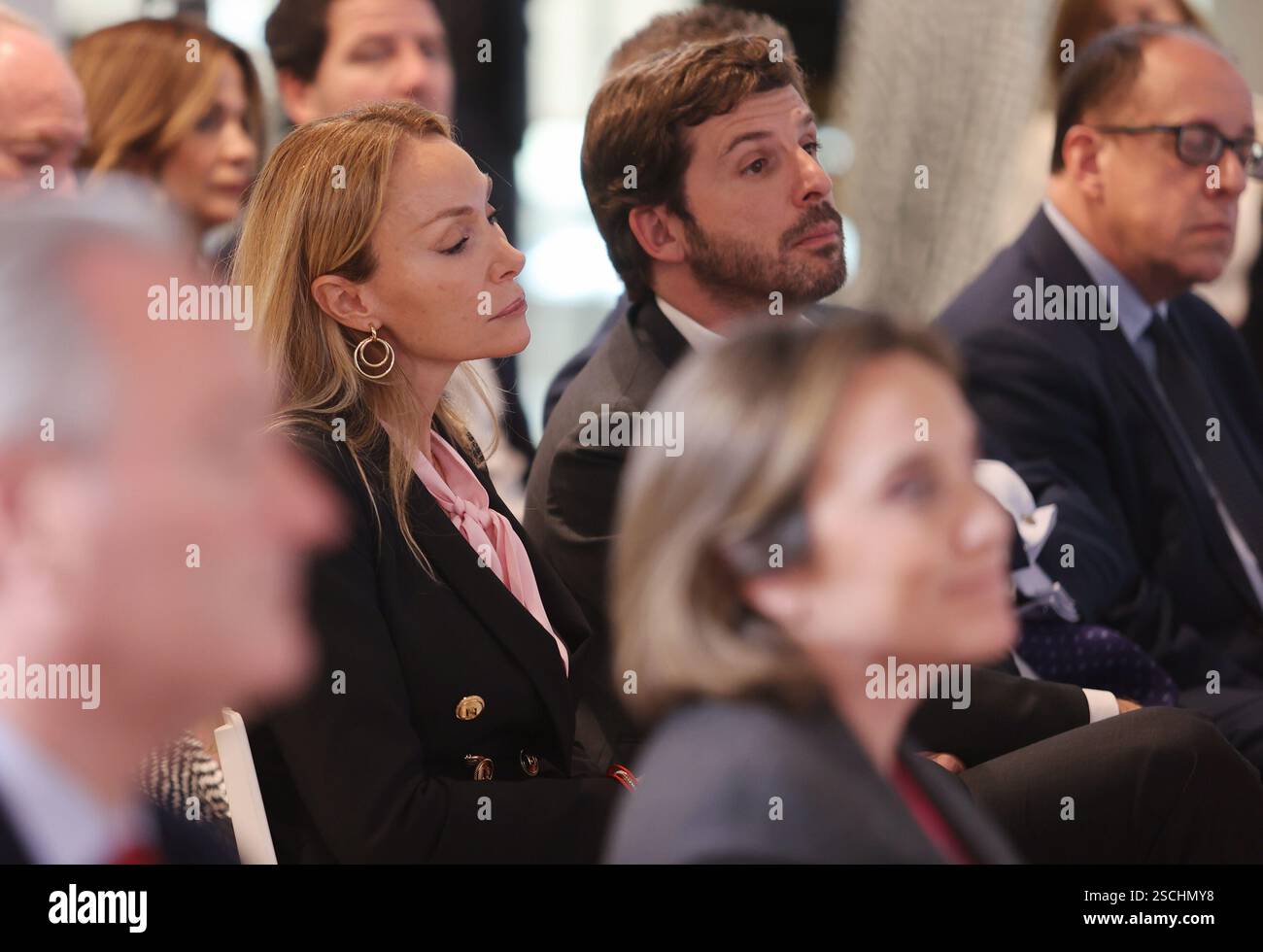 Madrid, 01/30/2025. Forum alla Casa ABC con il sindaco di Valencia, María José Catalá, e il sindaco di Madrid, José Luis Martínez Almeida, moderato da Julián Quirós. Foto: Jaime García. ARCHDC. Crediti: Album / Archivo ABC / Jaime García Foto Stock