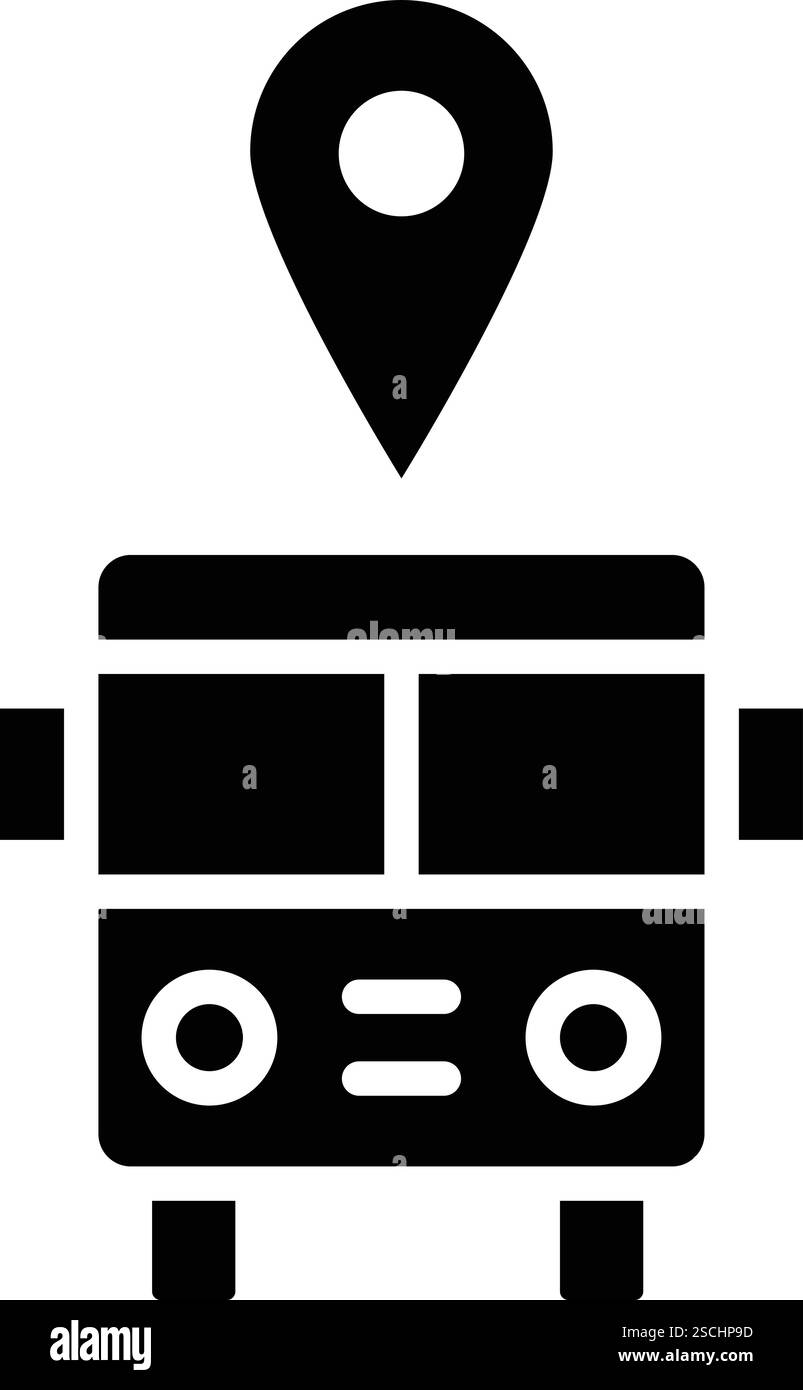 Illustrazione della progettazione dell'icona vettoriale della stazione degli autobus Illustrazione Vettoriale