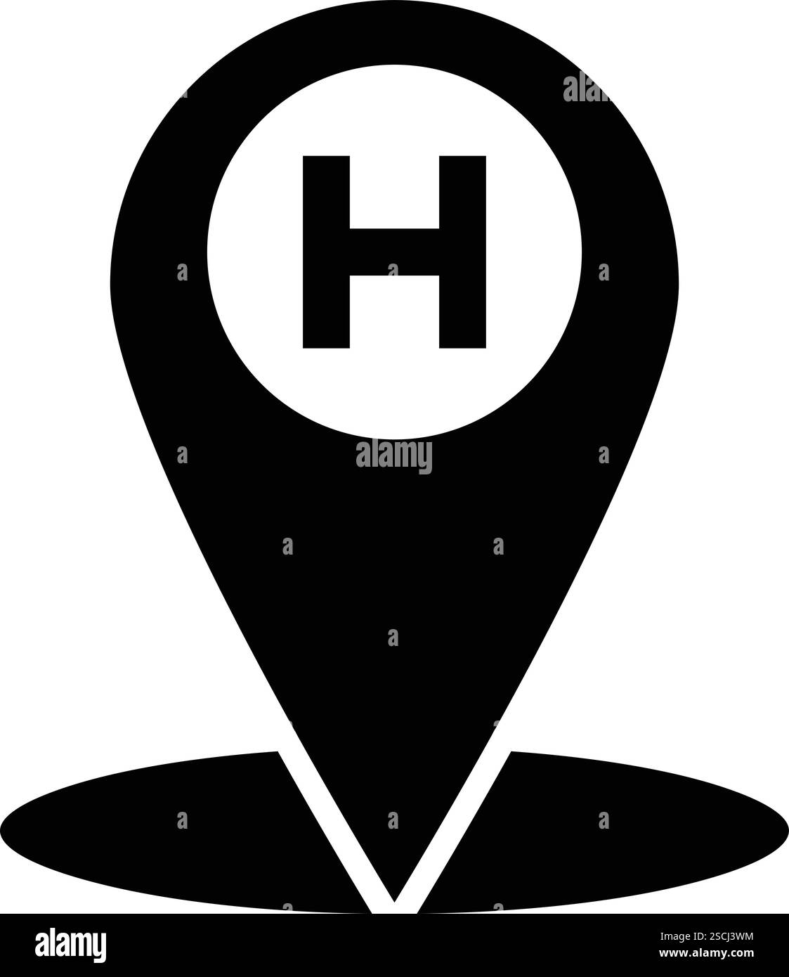 Illustrazione di progettazione dell'icona del vettore di localizzazione dell'ospedale Illustrazione Vettoriale