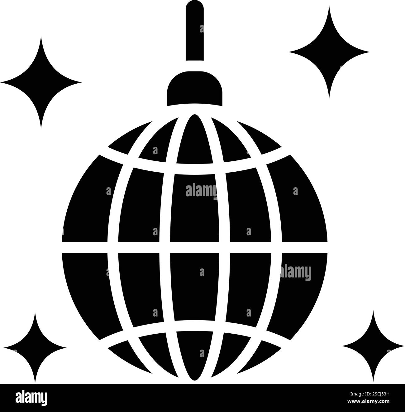 Illustrazione di disegno dell'icona del vettore della sfera da discoteca Illustrazione Vettoriale