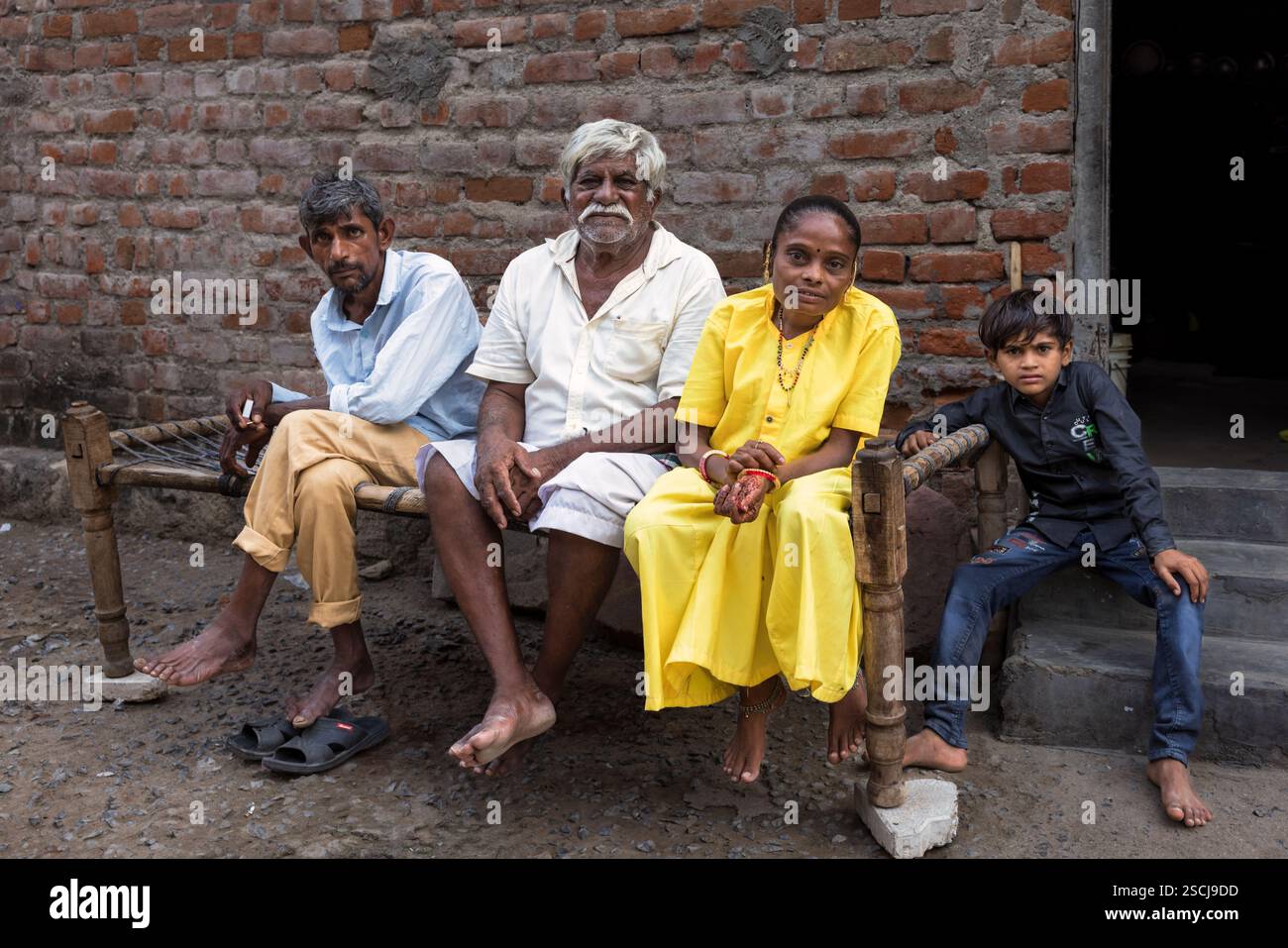 Ritratto del popolo del villaggio, Gujarat, India Foto Stock