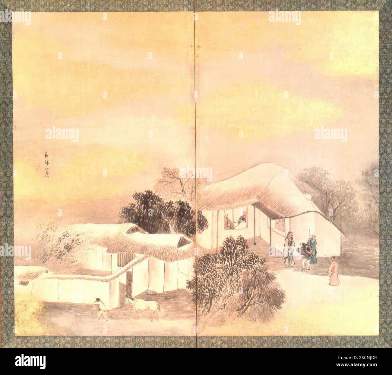 Case in un parco autunnale, 1770. Foto Stock