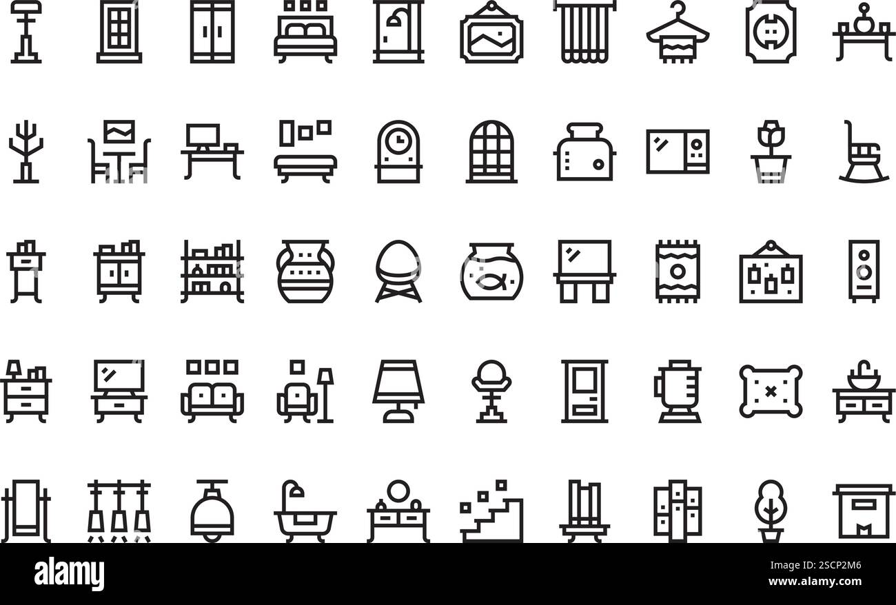 Raccolta di icone vettoriali di alta qualità con traccia modificabile. Ideale per progetti professionali e creativi Illustrazione Vettoriale