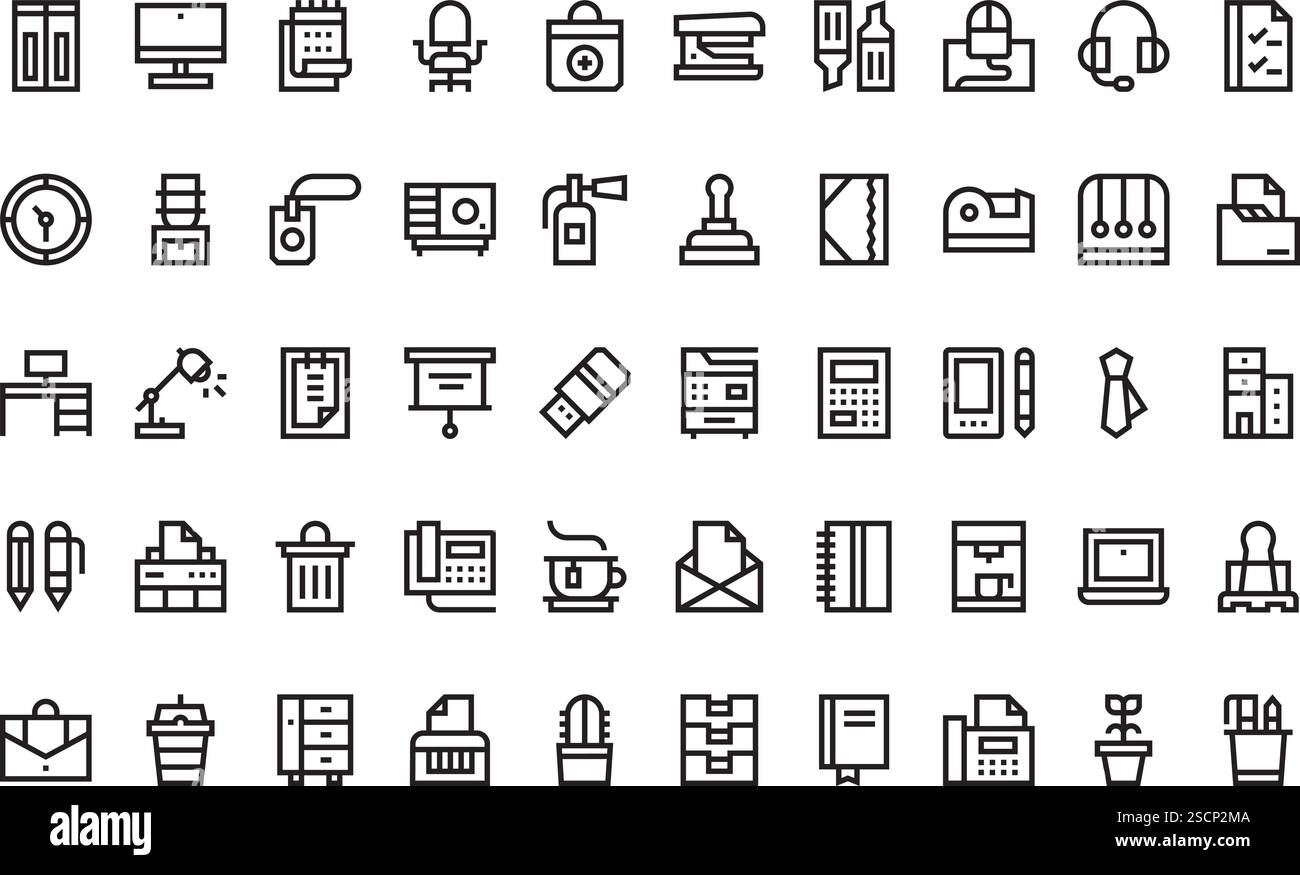 Raccolta di icone vettoriali di alta qualità con traccia modificabile. Ideale per progetti professionali e creativi Illustrazione Vettoriale