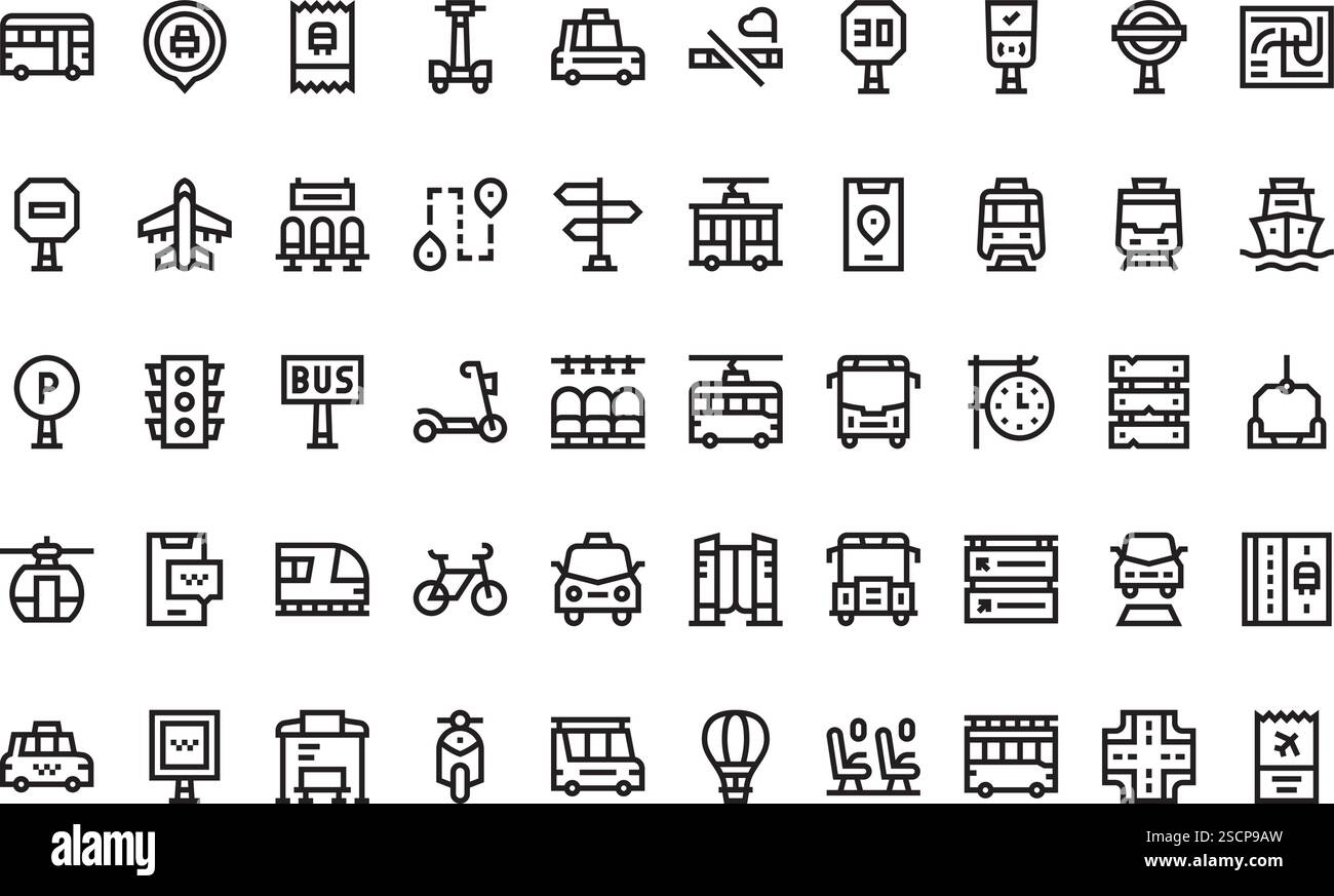 Raccolta di icone vettoriali di alta qualità con traccia modificabile. Ideale per progetti professionali e creativi Illustrazione Vettoriale