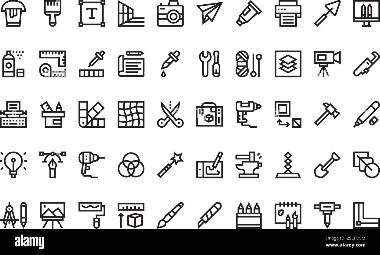 Raccolta di icone vettoriali di alta qualità con traccia modificabile. Ideale per progetti professionali e creativi Illustrazione Vettoriale