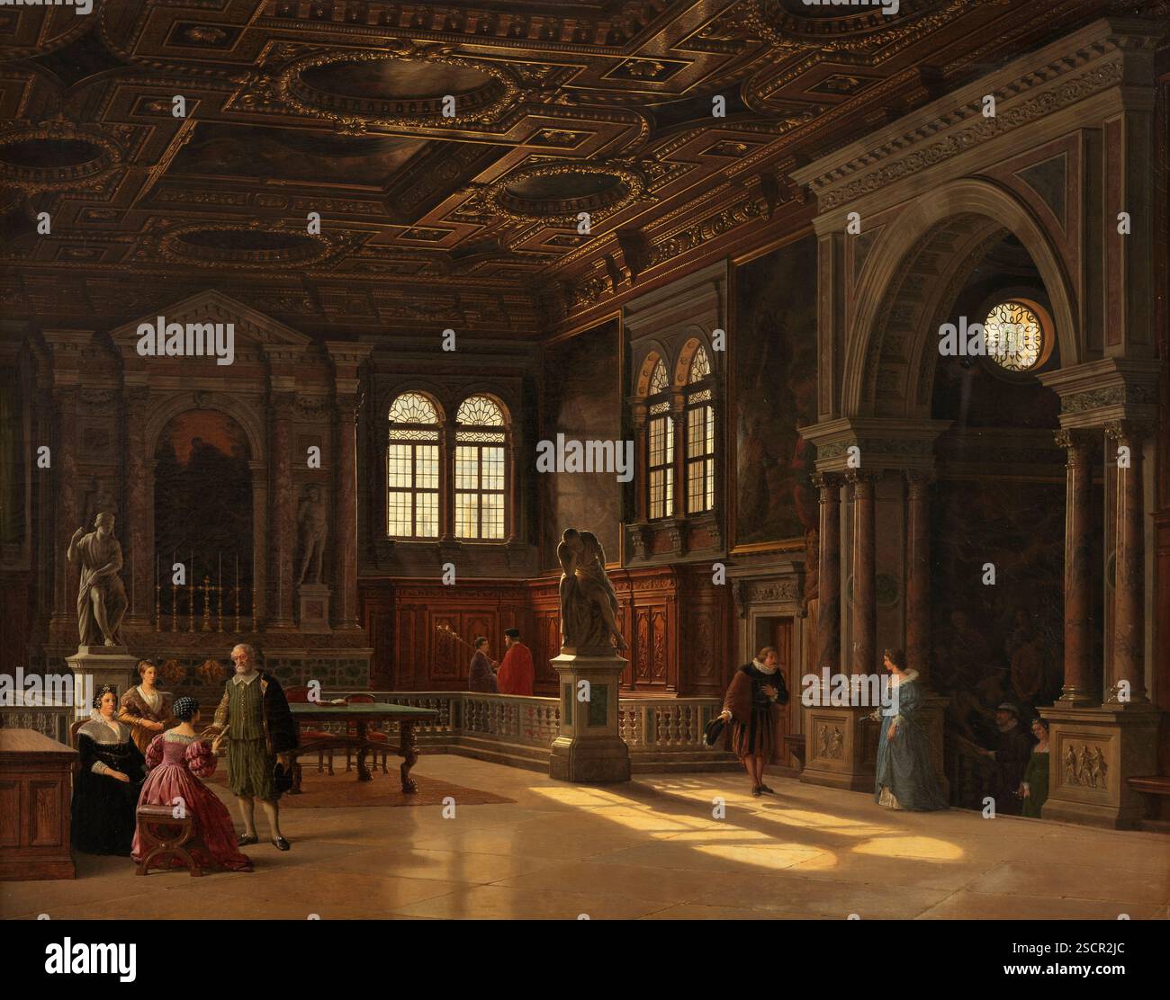 Interno da Scoula St. Rocco, Venezia, 1852. Foto Stock