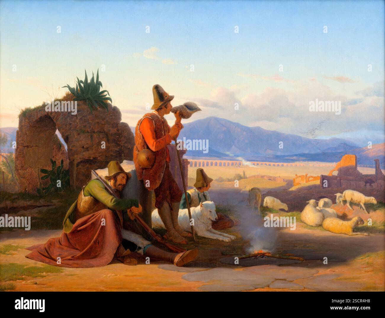 Pastori nella campagna romana,&#xa0;1835. Foto Stock