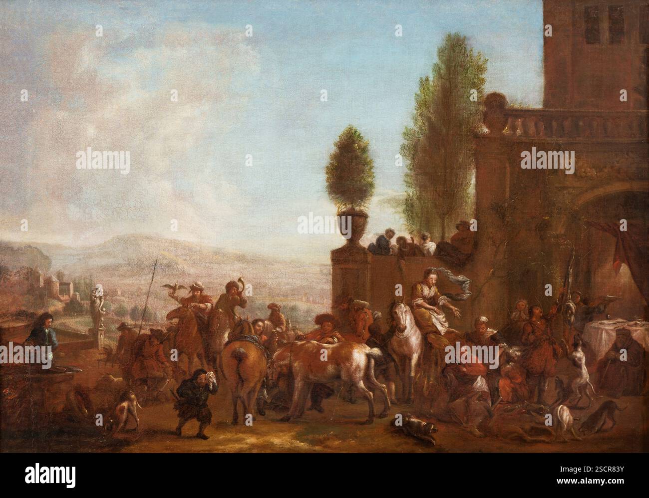 Il ritorno di un gruppo di caccia, dopo il 1733. Foto Stock
