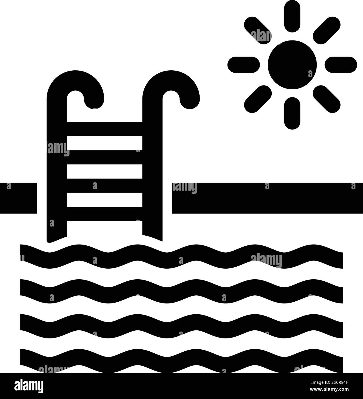 Illustrazione del design dell'icona del vettore della piscina Illustrazione Vettoriale