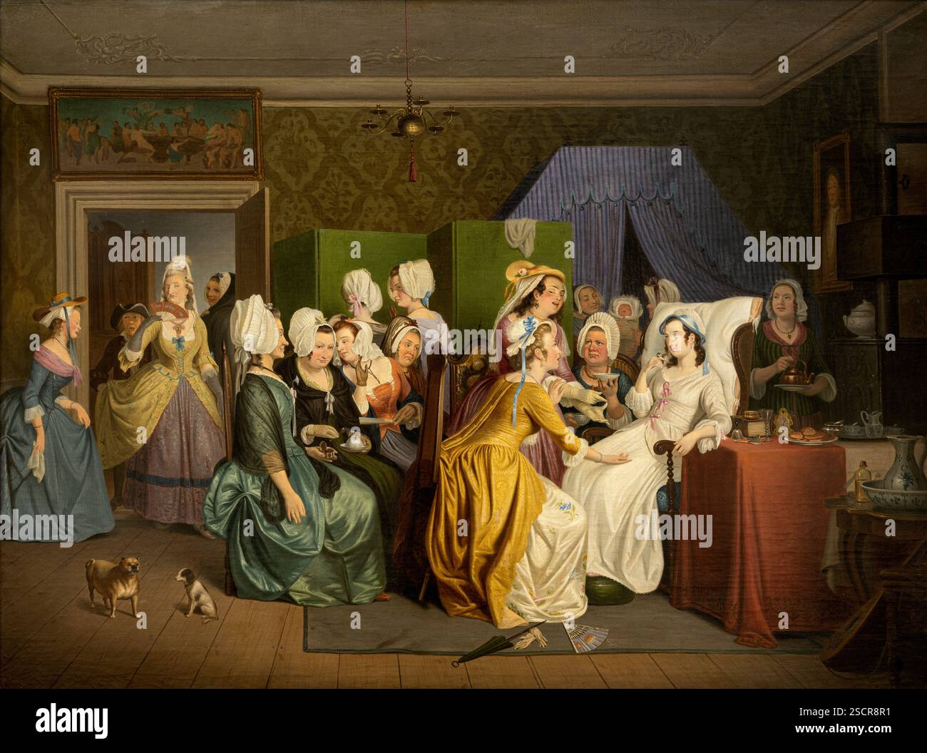 Scena dalla "sala maternità" di Ludvig Holberg, c1830-1870. Foto Stock