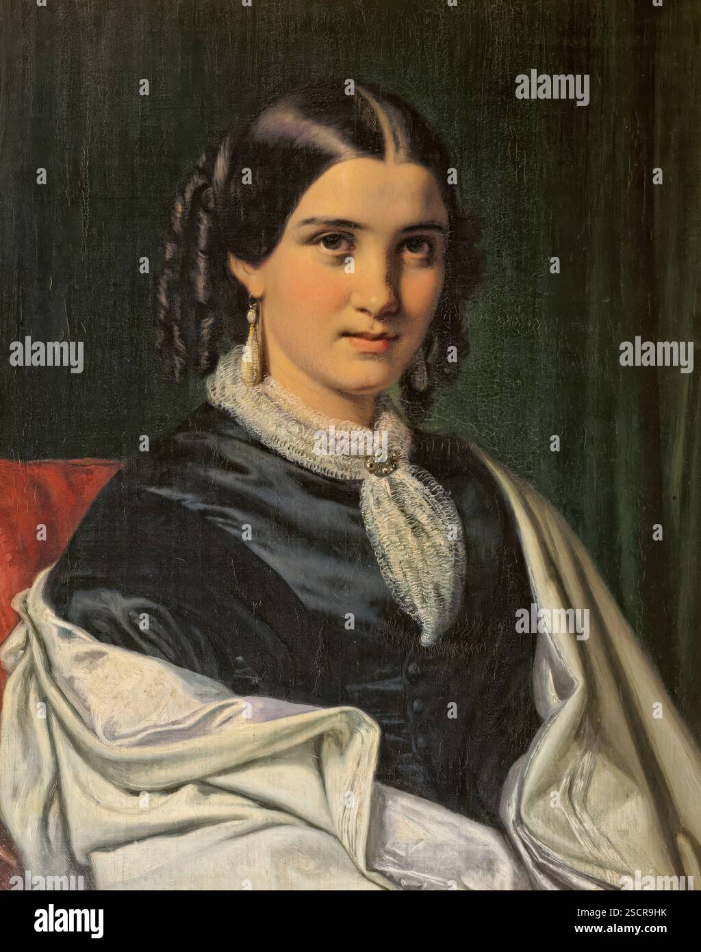 Ritratto della signora Vilhelmine Heise, nata Hage (1838-1912), 1856. Foto Stock