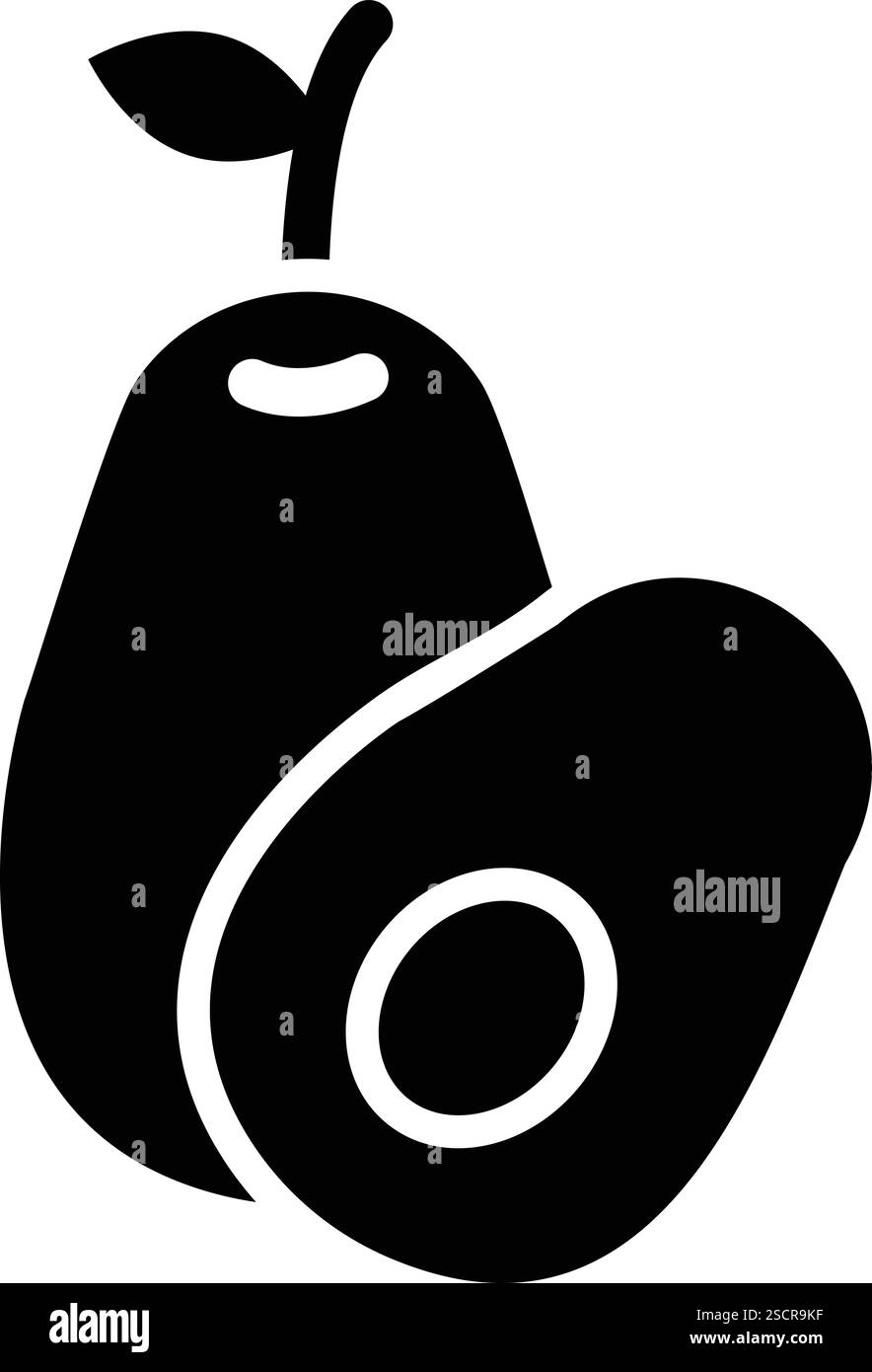 Illustrazione del design dell'icona del vettore avocado Illustrazione Vettoriale