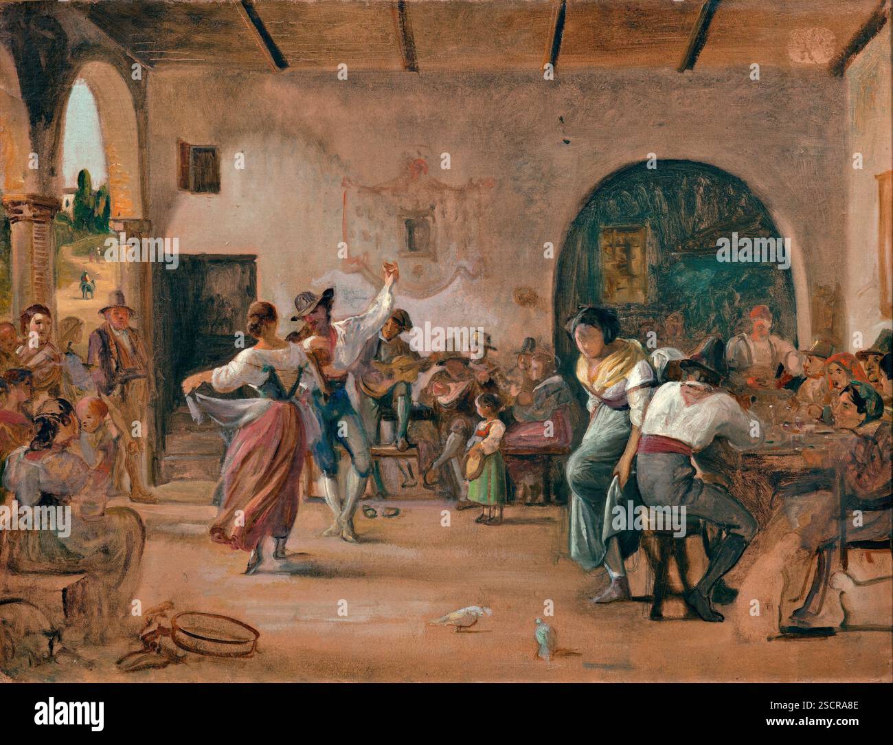 Danza in un'osteria, c1860. Foto Stock