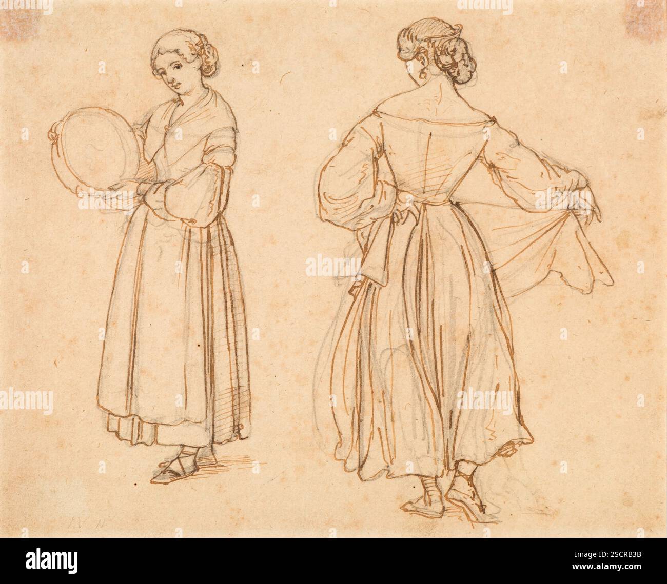 Studio di figura per Dancing Roman Woman, prima del 1838. Foto Stock