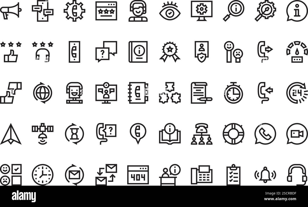 Raccolta di icone vettoriali di alta qualità con traccia modificabile. Ideale per progetti professionali e creativi Illustrazione Vettoriale