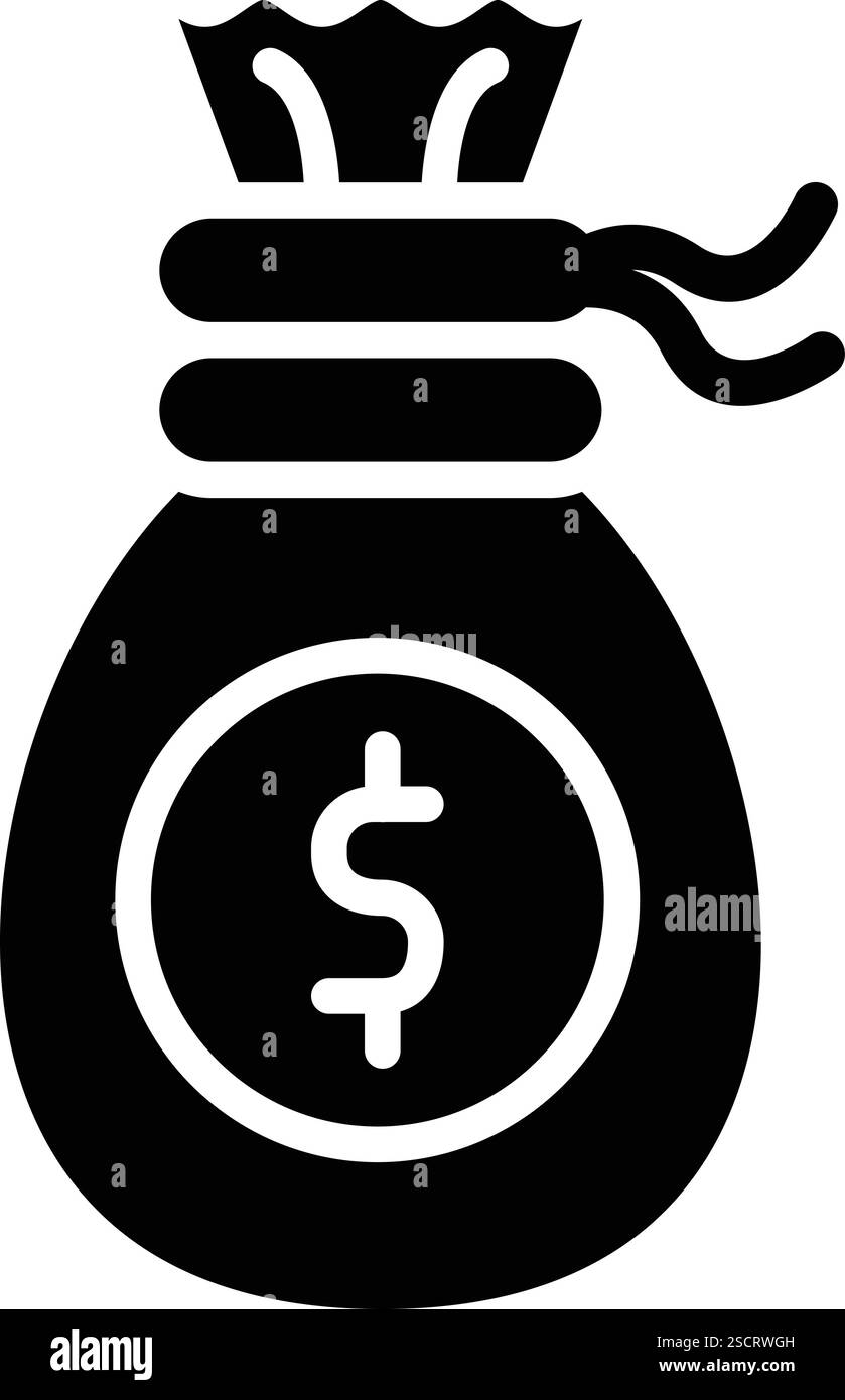 Illustrazione del design dell'icona vettoriale della borsa portamonete Illustrazione Vettoriale