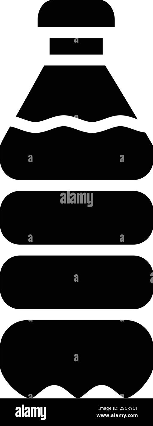 Illustrazione del design dell'icona del vettore della bottiglia di plastica Illustrazione Vettoriale