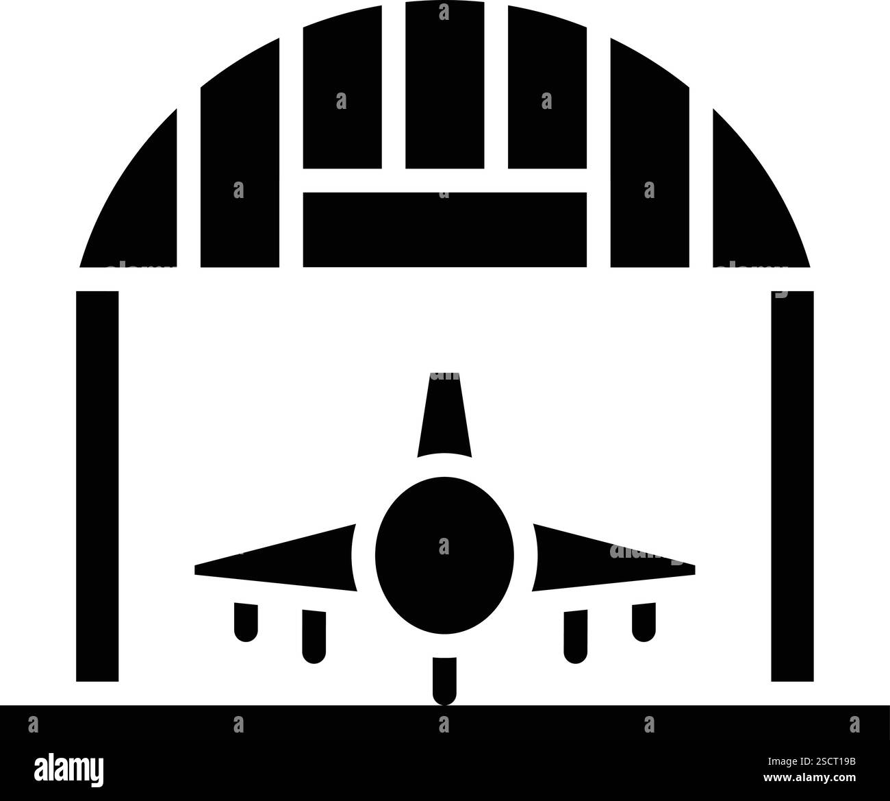Illustrazione di progettazione dell'icona del vettore hangar Illustrazione Vettoriale