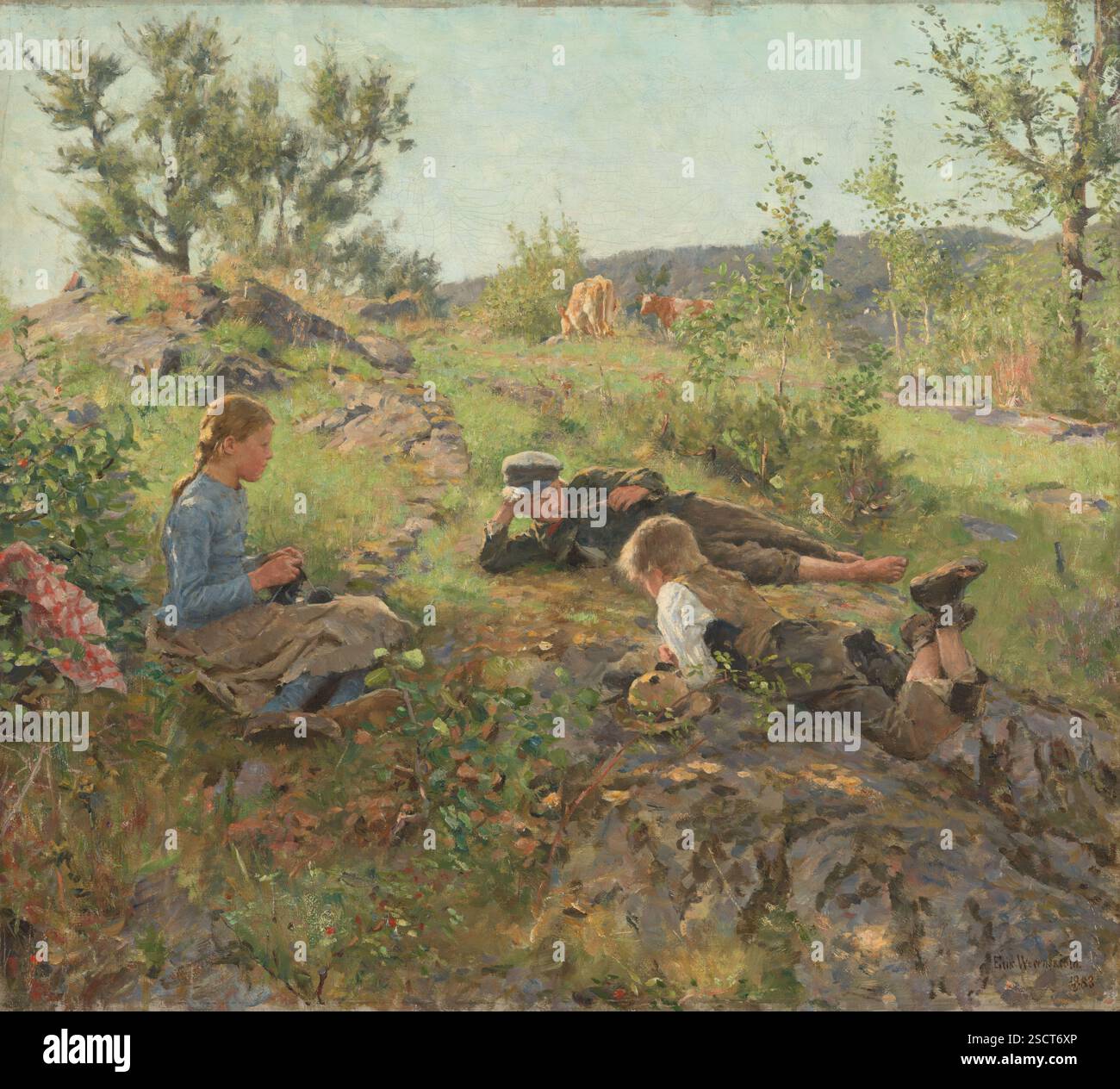 Pastori a Tatoy, 1883 anni. Foto Stock