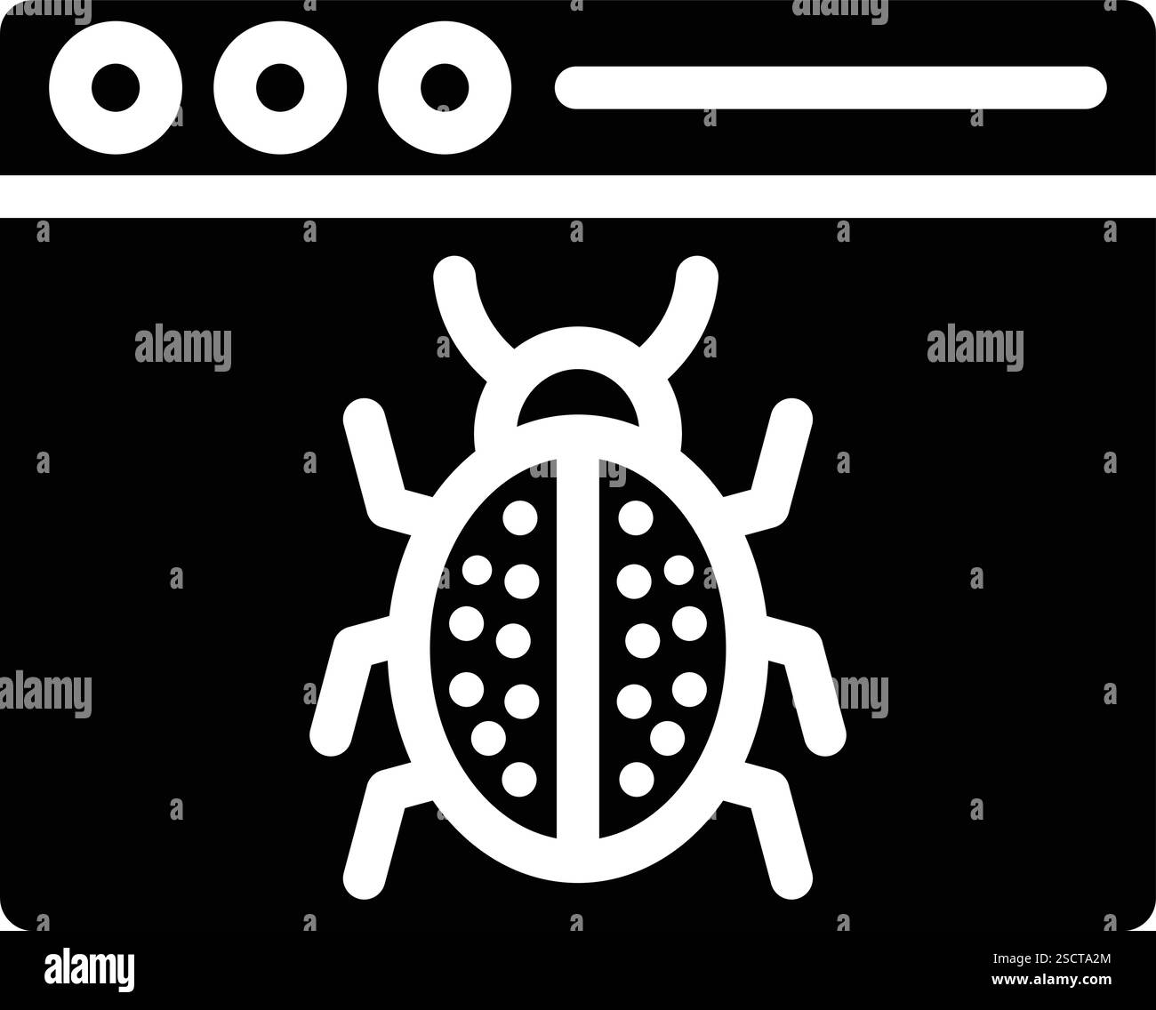 Illustrazione di progettazione dell'icona del vettore di bug Illustrazione Vettoriale