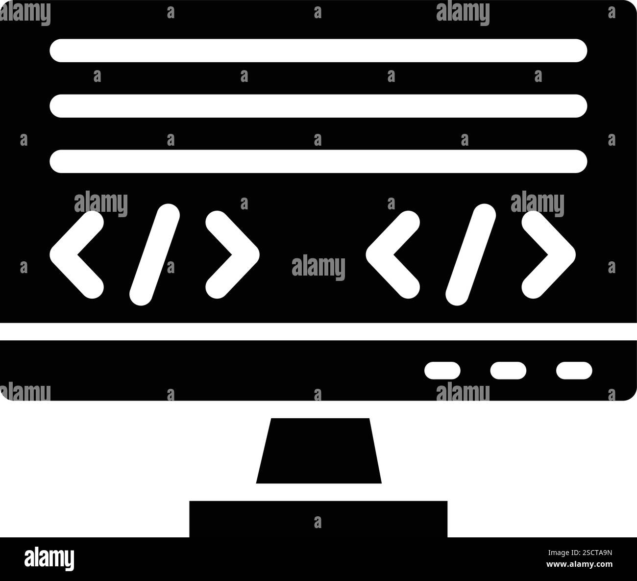 Linguaggio di codifica illustrazione della progettazione dell'icona vettoriale Illustrazione Vettoriale