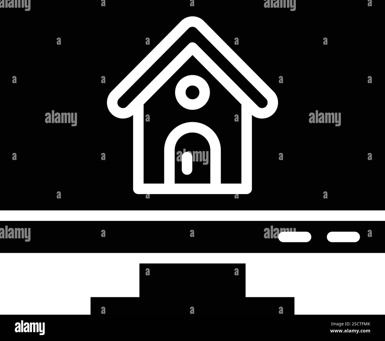 Illustrazione di progettazione dell'icona vettoriale della casa online Illustrazione Vettoriale