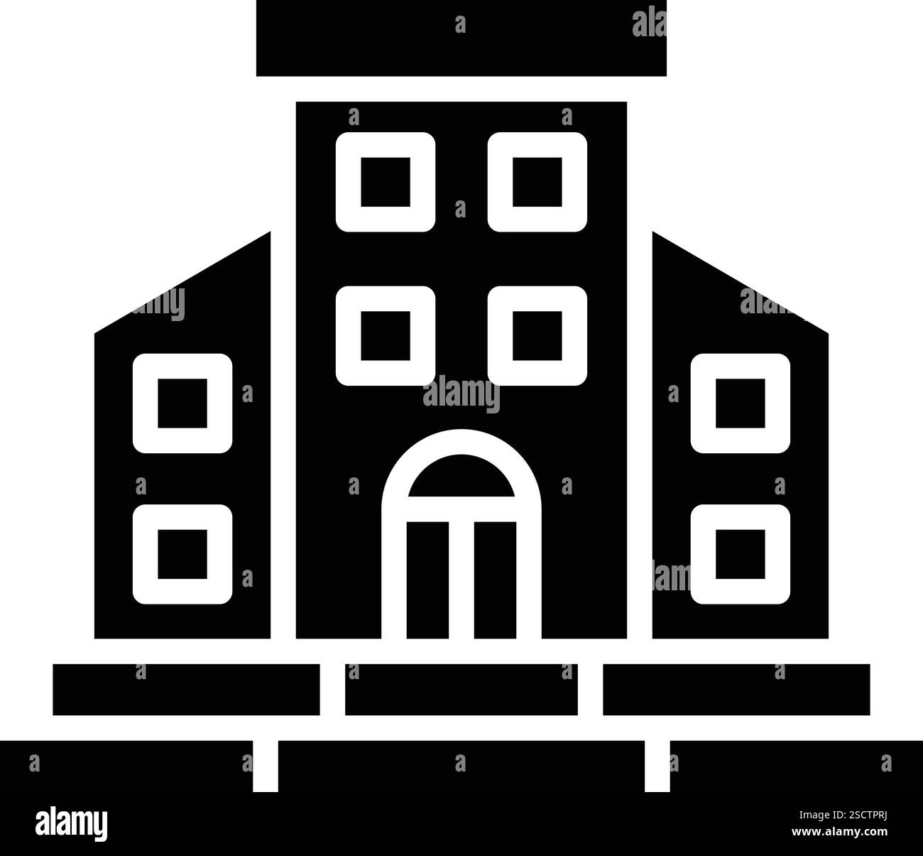 Illustrazione di progettazione dell'icona del vettore Condo Illustrazione Vettoriale