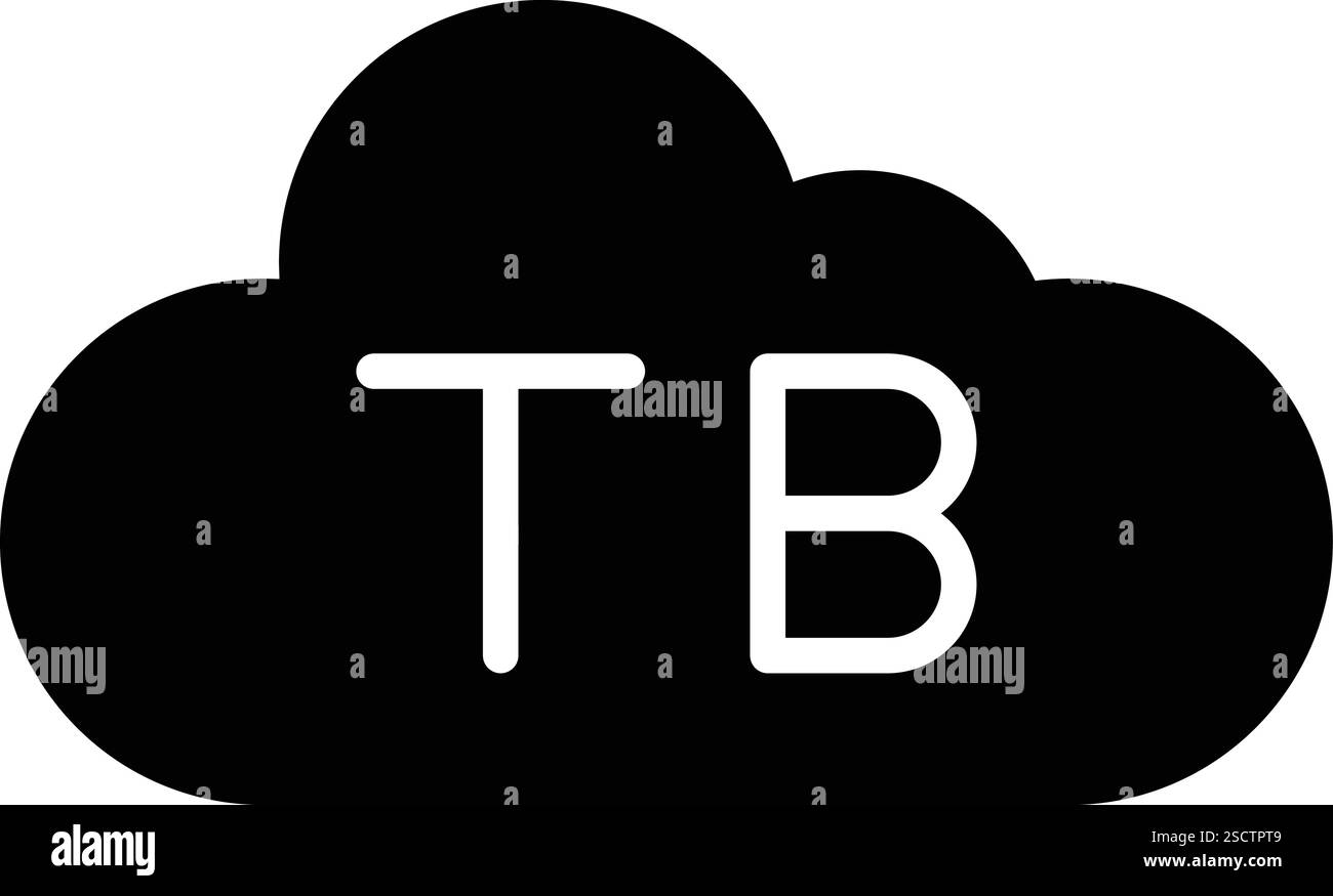 Illustrazione della progettazione dell'icona del vettore TB cloud Illustrazione Vettoriale