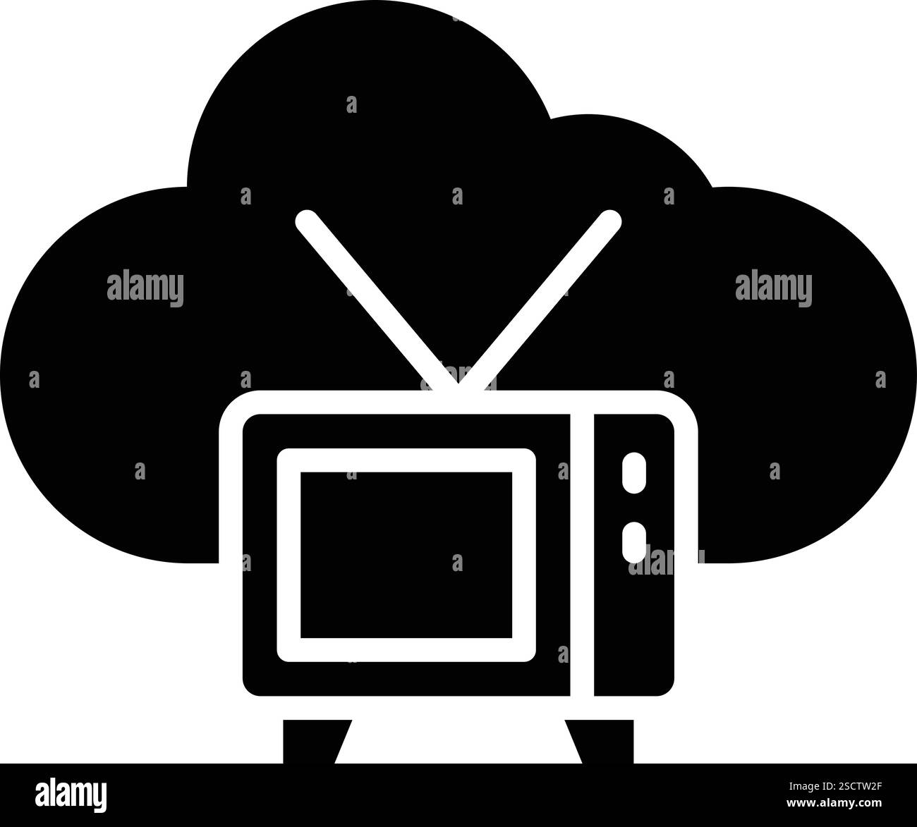 Illustrazione della progettazione dell'icona del vettore TV Illustrazione Vettoriale