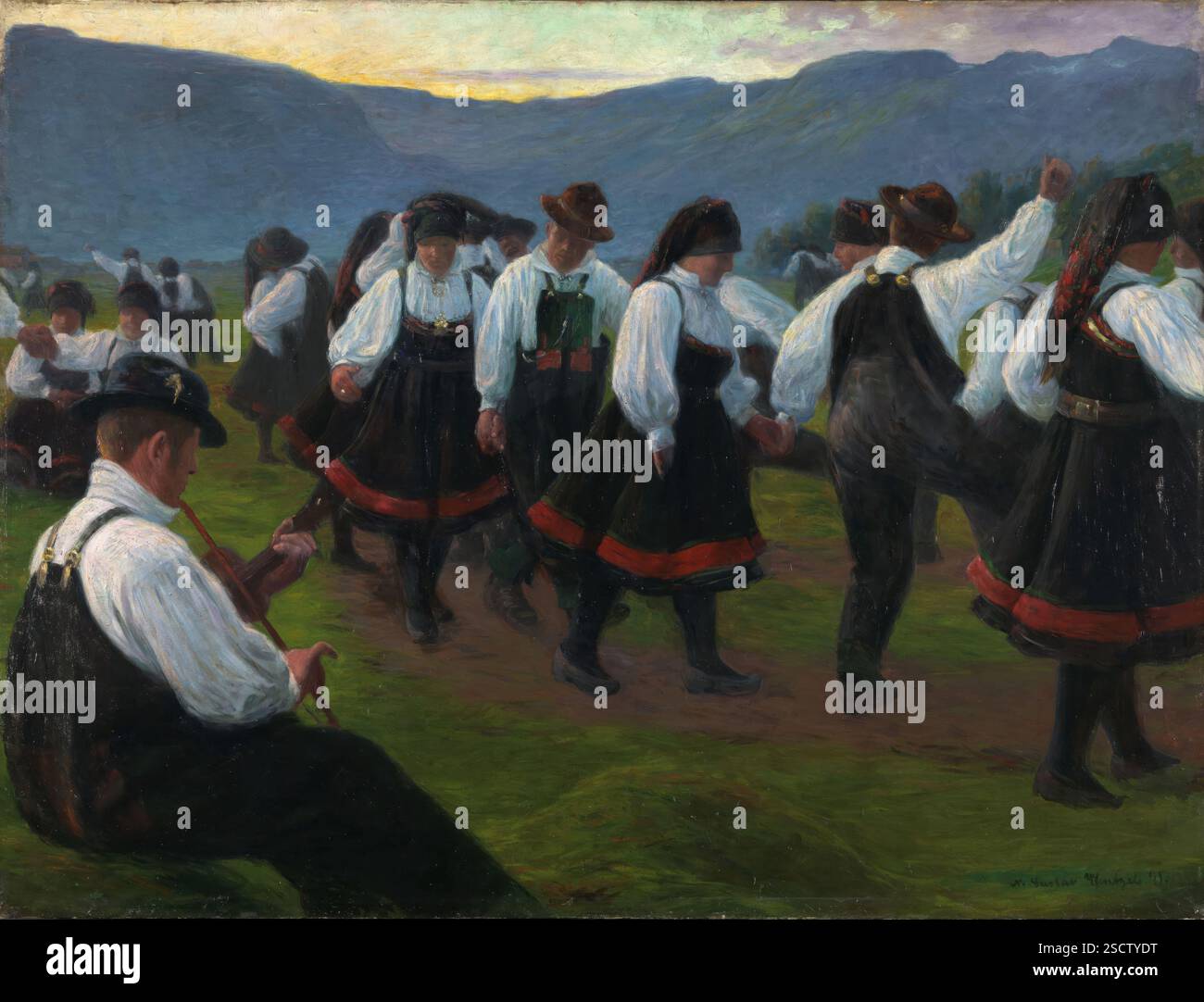 Danza a Setesdal, 1891. Foto Stock