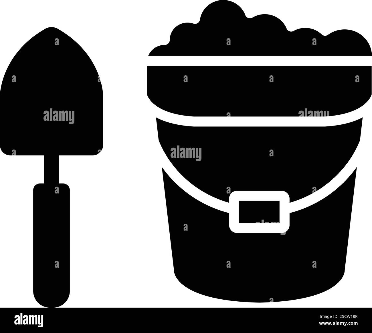 Illustrazione del design dell'icona vettoriale del secchio di sabbia Illustrazione Vettoriale