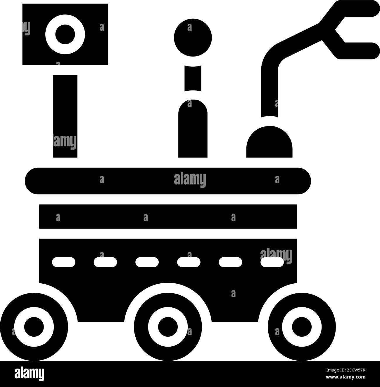 Illustrazione del design dell'icona del vettore Mars rover Illustrazione Vettoriale