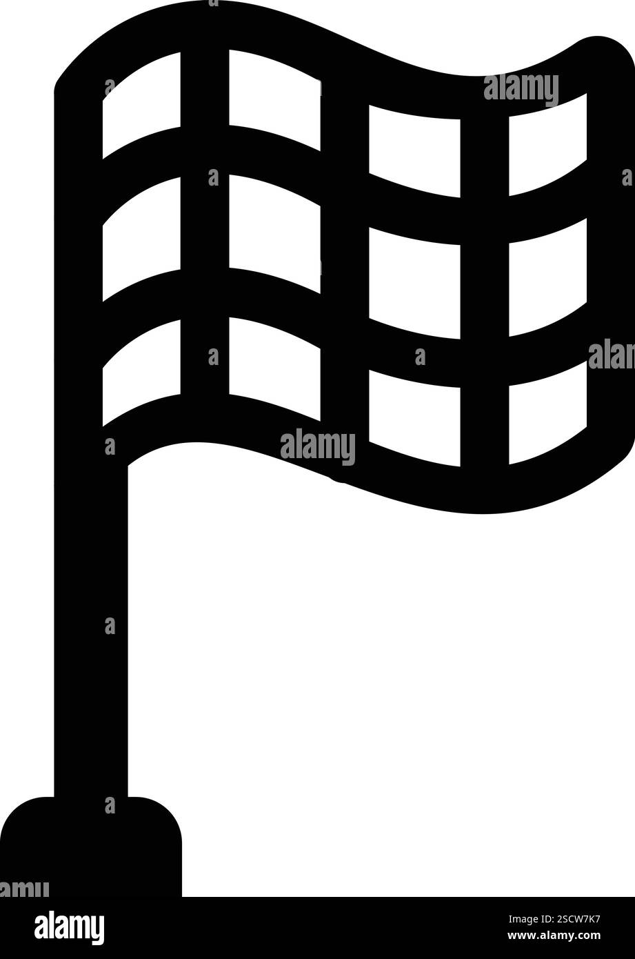 Illustrazione del disegno dell'icona del vettore con bandiera a scacchi Illustrazione Vettoriale