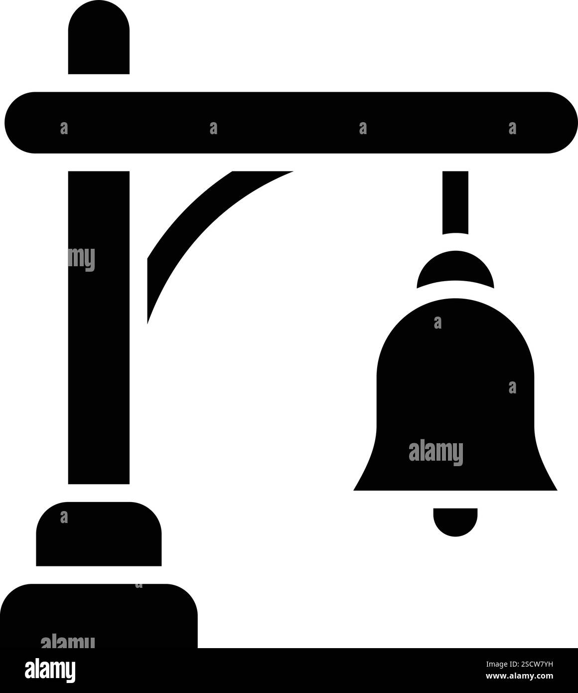Illustrazione del disegno dell'icona del vettore campana Illustrazione Vettoriale