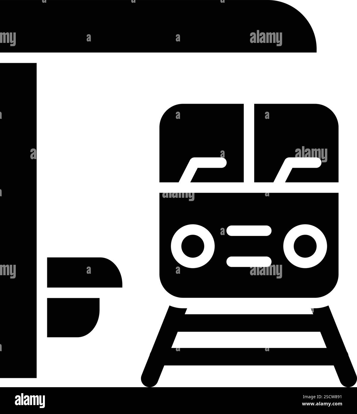 Illustrazione di progettazione dell'icona vettoriale della piattaforma del treno Illustrazione Vettoriale