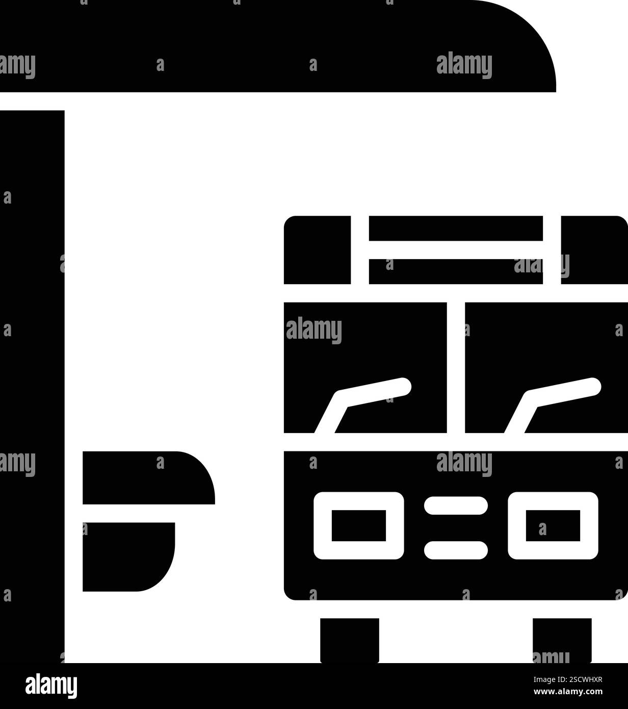 Illustrazione disegno icona Vector della fermata dell'autobus Illustrazione Vettoriale