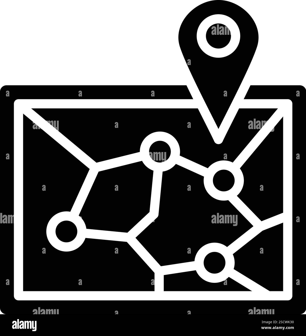 Illustrazione disegno icona vettoriale mappa ferroviaria Illustrazione Vettoriale