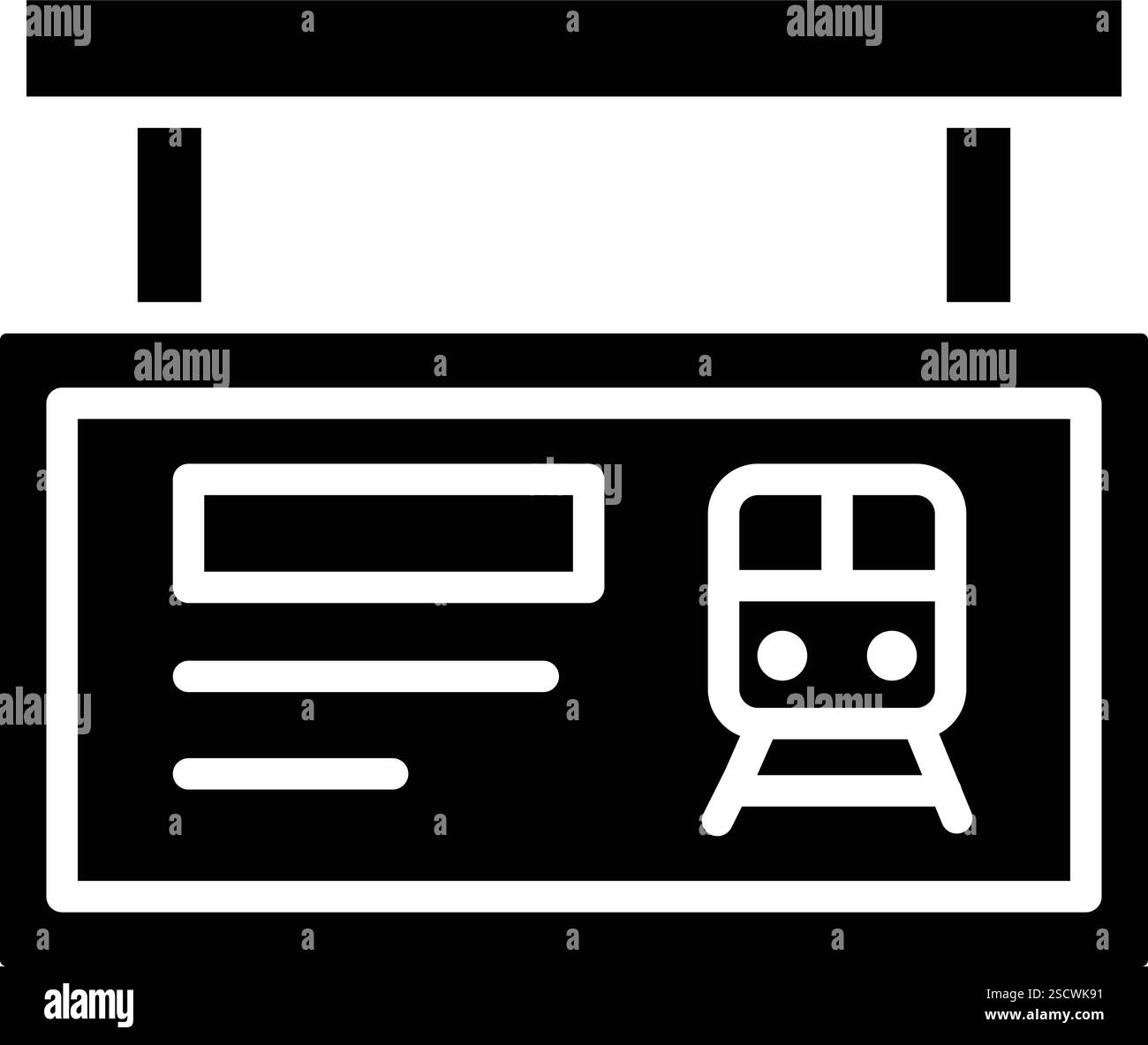 Illustrazione del progetto dell'icona vettore di pianificazione dei treni Illustrazione Vettoriale