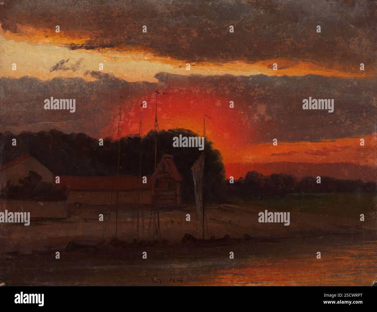 L'Elba al tramonto, 1844. Foto Stock