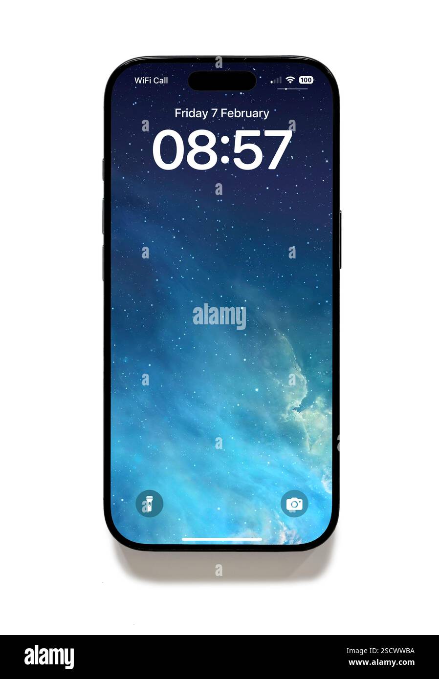 Schermata di blocco su iPhone 16 Plus Foto Stock