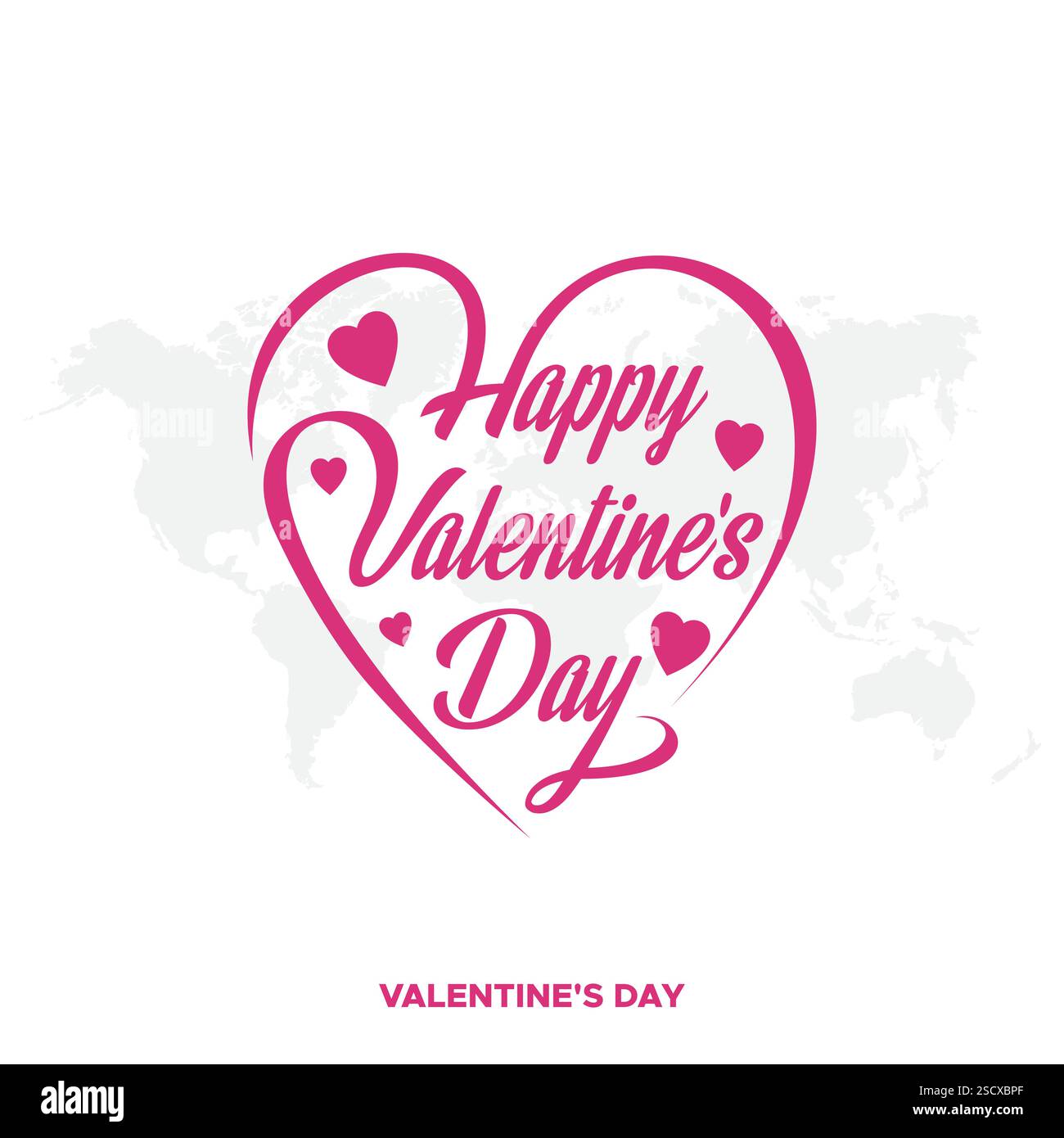 Buon San Valentino tipografia illustrazione vettoriale. Modello romantico per festeggiare san valentino il 14 febbraio. Sfondo, volantino, poster Illustrazione Vettoriale