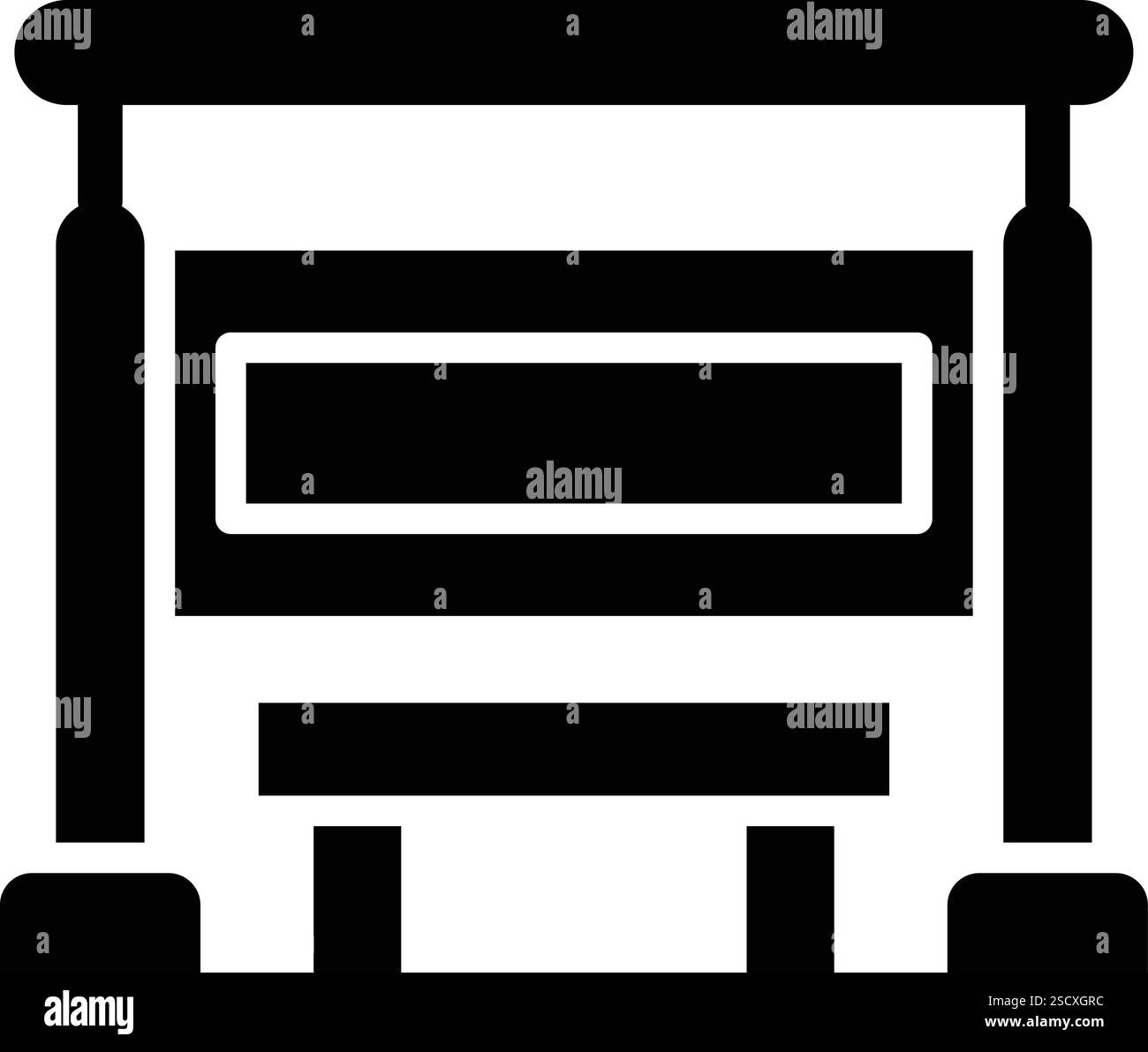 Illustrazione disegno icona Vector della fermata dell'autobus Illustrazione Vettoriale